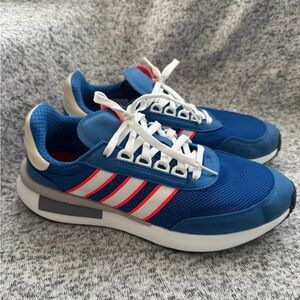 Adidas Blue and Red Athletic Shoes